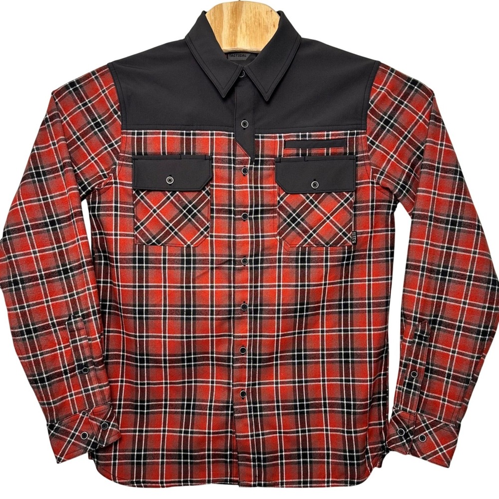 5.11 Tactical Endeavor Red Plaid Flannel Snap Button Shirt Mens Size Small 72468